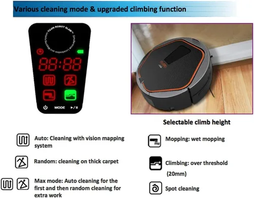 Miniatura 7 de iClebo Arte YCR–M05 Smart Home/Office Vacuum Cleaner & Floor Mopping Robot - Cleans Methodicaly with Camera Recognition Vision Mapping Technology