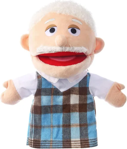 Miniatura 17 de 1 pieza de marionetas de mano familiares de 12 pulgadas, abuelos, mamá y papá, hermano y hermana, marionetas de mano de peluche para niños, juguetes