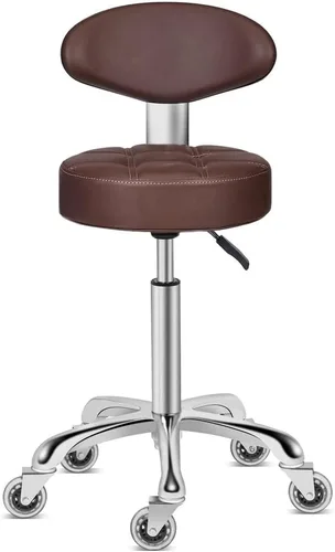 Miniatura 13 de Kaleurrier Silla Giratoria con Altura Ajustable, Taburete Resistente Hidráulico Rodante de Metal para Cocina, Salón, Bar, Oficina, Masaje