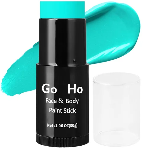 Miniatura 14 de Go Ho Barra de Pintura Facial Azul Mezclable en Crema (29.99 g), Pintura Corporal y Facial Azul Real de Cobertura Total para Adultos, Niños, Palo