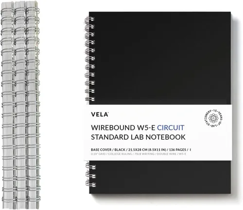 Miniatura 10 de Cuaderno de espiral para laboratorio / 9 x 11.75 / 144 páginas / Doble encuadernación reforzada con alambre / Con revestimiento de nailon / 105gsm