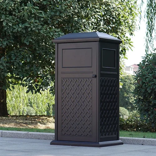 Miniatura 3 de Bote de basura para exteriores de gran capacidad con cenicero, cubo de basura de metal adecuado para interiores, oficina, hotel, centro comercial