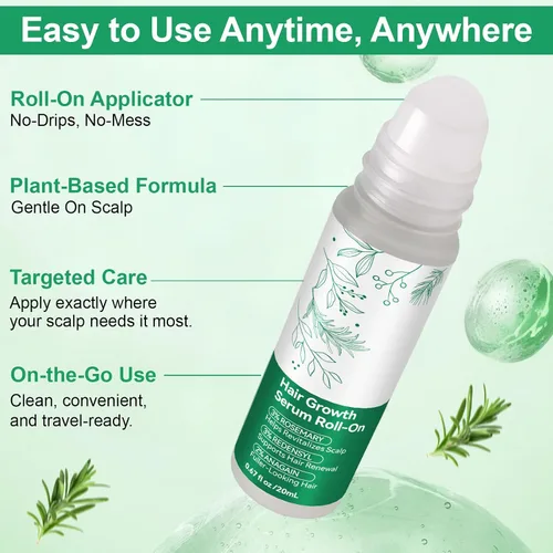 Miniatura 4 de Rosemary - Suero para el crecimiento del cabello, suero más grueso para el cabello con 3% de romero, 3% redensilo y 2% nuevo, suero para el cuero