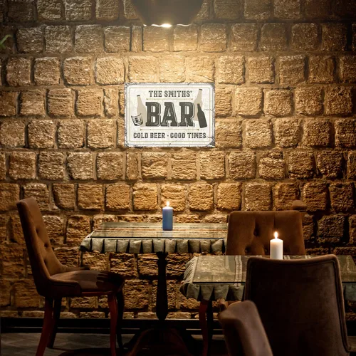 Miniatura 5 de Letrero de barra personalizado, nombre de barra rústico personalizado para decoración de interiores y exteriores, 10 x 14 pulgadas, aluminio 040