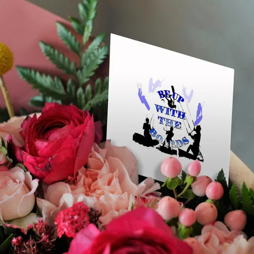 Miniatura 3 de 3dRose Kitesurf Retro Montage Be Up With The Boards Blue Text 1 Greeting Card with envelope