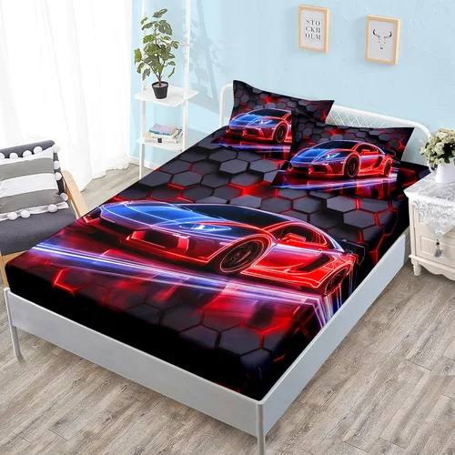 Miniatura 26 de HOSIMA Juego de ropa de cama, sábanas de microfibra de bolsillo profundo tamaño Queen de 61"×81" con 2 fundas de almohada, ropa de cama