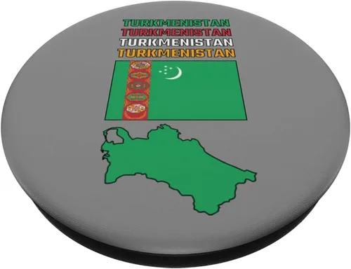 Miniatura 2 de Turkmenistan map with Turkmen flag in colors of the flag PopSockets Standard PopGrip