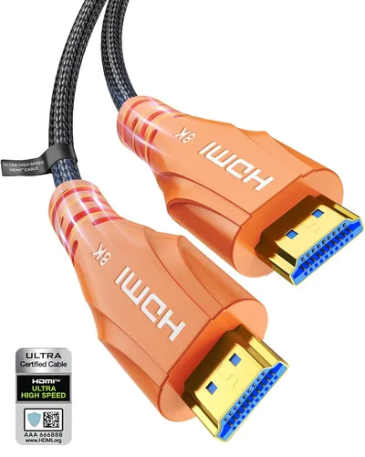 Miniatura 12 de Cratree Cable HDMI de 15 pies de largo – Cable HDMI de ultra alta velocidad certificado 8K, cable HDMI trenzado de 48 Gbps, 8K 60 Hz, 4K 120 Hz