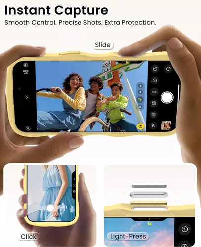 Miniatura 5 de ORNARTO Funda para iPhone 17 Pro de 6.3", silicona líquida ondulada a prueba de golpes con protección contra caídas y botón de control de cámara