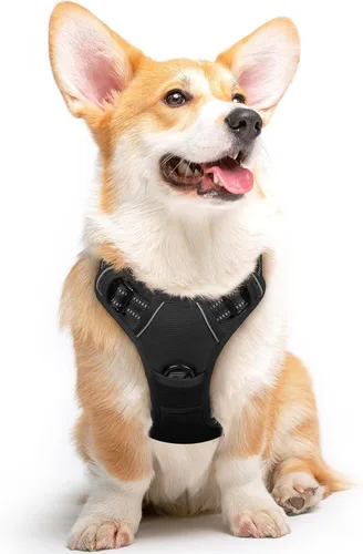 Miniatura 56 de Eagloo Arnés para perro pequeño, sin tirones, chaleco de servicio con tiras reflectantes y asa de control, ajustable y cómodo para caminar, arnés