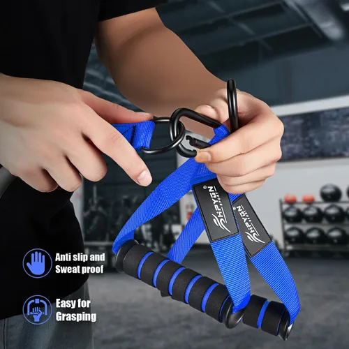 Miniatura 6 de HPYGN Bandas de Resistencia Pesada, Bandas de Ejercicio de 300LBS para Entrenamiento, Bandas de Fitness con Asas, Bandas de Entrenamiento para Azul