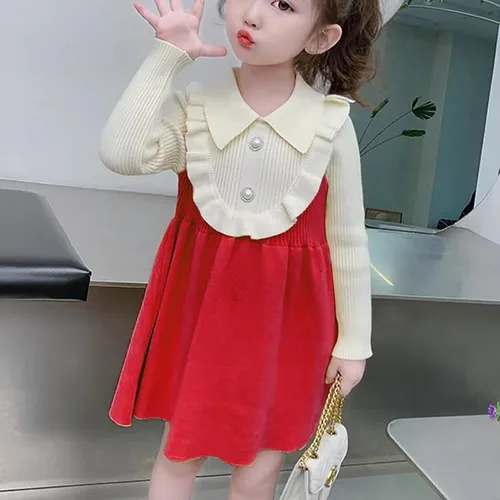Miniatura 5 de Toddler Girls Spring and Autumn Cute Sweet Baby Dresses Loog Sleeve Outfit for 3 to 8 Years Clothes Girl 6 Years