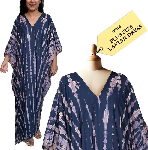 Miniatura 7 de Vestidos caftán hechos a mano en talla grande para mujer, vestido de gran tamaño teñido anudado, salida de baño para vacaciones y salidas nocturnas
