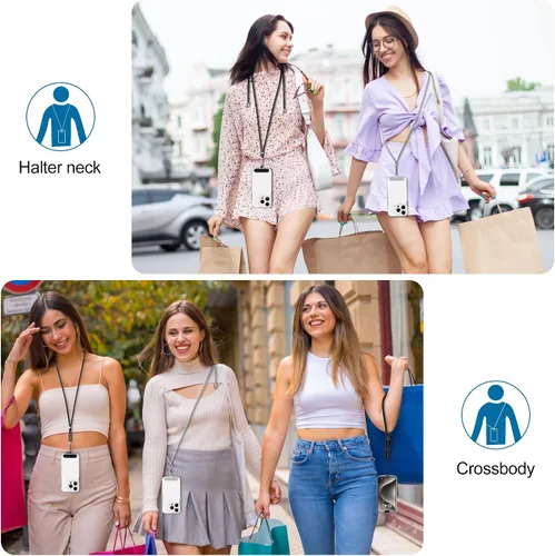Miniatura 7 de Takyu Cordon para teléfono celular, cordon cruzado para teléfono con correa de cuello ajustable y paquete de 2 correas de muñeca para teléfono