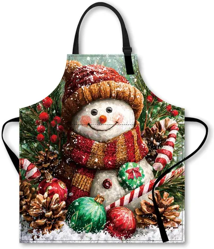 Miniatura 11 de Nuxovilar Delantales para mujer con bolsillos, 26.77 x 30.7 pulgadas, ideal para cocinar, hornear, reuniones de Navidad