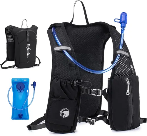 KSIBNW Chaleco de correr para mujeres y hombres, ligero chaleco de hidratación con bolsa de agua de 1.5 L, mochila para correr para senderismo,