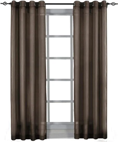 Miniatura 8 de Royal Hotel Bedding Lujo Abri - Ojal superior, cortinas transparentes aplastadas, 84 pulgadas de largo, lavanda, juego de 2