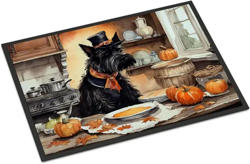 Miniatura 65 de Caroline's Treasures DAC1720MAT Affenpinscher - Tapete de otoño para cocina, con calabazas, 18 x 27 pulgadas, tapete para puerta delantera