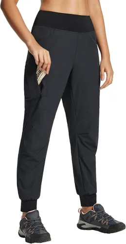 BALEAF Pantalones deportivos para mujer, de secado rápido, impermeables, ligeros, para senderismo, pantalones deportivos de cintura alta