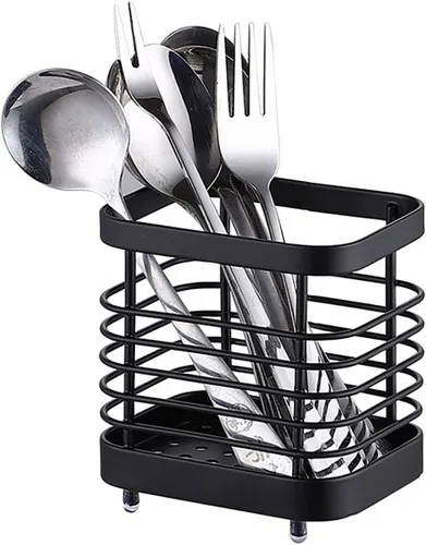 Miniatura 7 de Soporte para utensilios, estante de secado de utensilios de acero inoxidable, soporte de utensilios de alambre para encimera de cocina, cubiertos