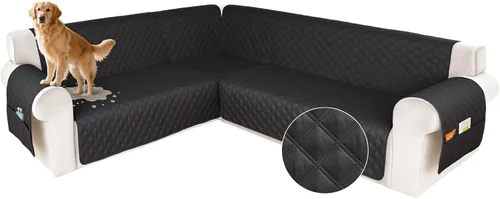 Miniatura 22 de HDCAXKJ Funda impermeable para sofá modular en forma de L, fundas seccionales de esquina lavables, a prueba de mascotas, protector de muebles