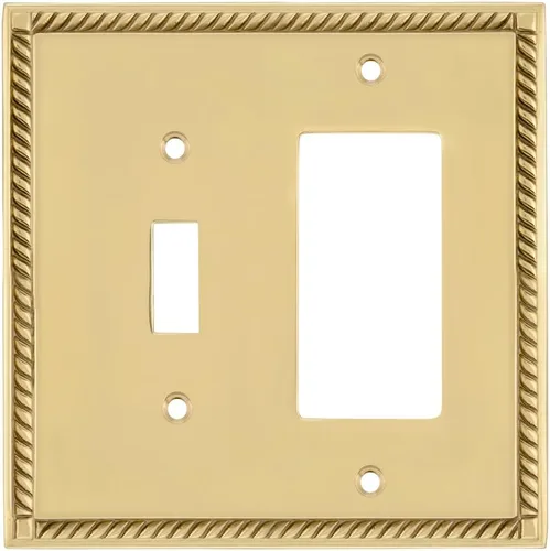 Miniatura 7 de Nostalgic Cubierta de placa de interruptor de salida eléctrica roseta de cuerda de almacén Latón pulido