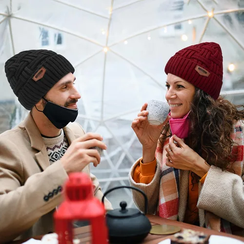 Miniatura 18 de Loritta Gorro de invierno cálido de punto grueso y holgado para hombre