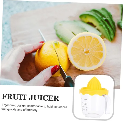 Miniatura 6 de VANZACK Mini exprimidor de limón portátil, exprimidor manual con mango y taza medidora para frutas cítricas, fácil de usar y extractor ligero