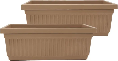 Miniatura 17 de The HC Companies Macetero veneciano de 18 pulgadas con tapón de drenaje, macetas de plástico ligero resistente a los rayos UV para interiores y Negro