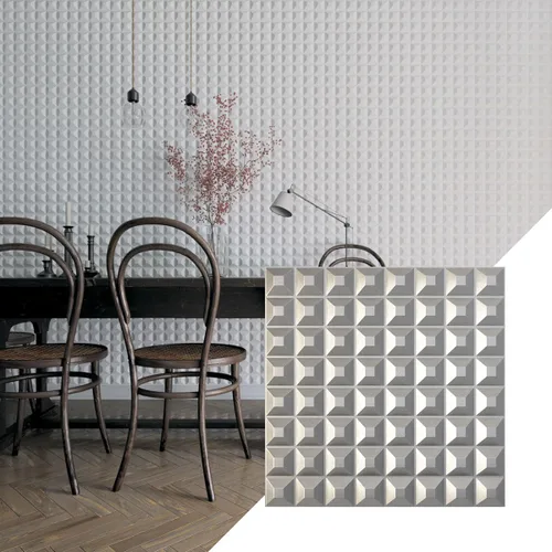 Miniatura 10 de Ekena Millwork WP20X20BRWH 19 5/8 pulgadas de ancho x 19 5/8 pulgadas de alto Bradford EnduraWall Decorativo 3D Panel de pared cubre 2.67 pies