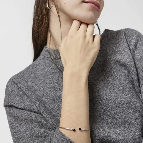 Miniatura 2 de TOUS Mini pulsera de ónix en plata con ónix, Metal, Ónix