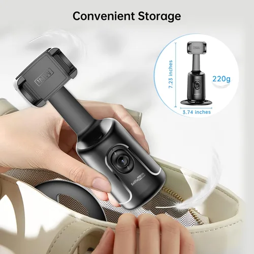 Miniatura 7 de Soporte para teléfono de seguimiento automático, trípode de seguimiento facial, portátil todo en uno, palo inteligente para selfie con rotación