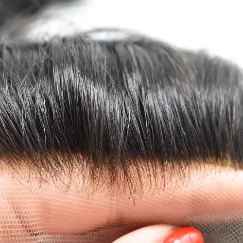 Miniatura 5 de FACE MIRACLE - Tupé frontal de encaje francés para hombres, sistema de reemplazo de cabello humano de encaje con pieza de pelo de poliuretano