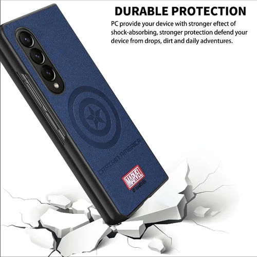 Miniatura 3 de IRON SPIDER Funda para Samsung Galaxy Z Fold 3 5G, con personaje de superhéroe compatible con Galaxy Z Fold 3 5G, funda de piel azul