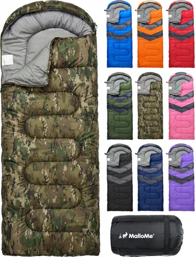 Miniatura 28 de MalloMe Sacos de dormir para adultos para clima frío y cálido, saco de dormir para mochileros para niños de 10 a 12 años, niñas, niños, ligeros
