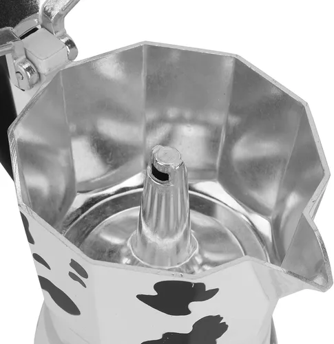 Miniatura 3 de Cafetera de aluminio - Cafetera - Olla de color vaca leche - para el hogar, oficina café (3 tazas leche vaca color 5.1 fl oz)
