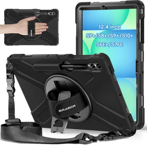 Miniatura 17 de BRAECNstock Funda para Samsung Galaxy Tab S10 Lite/ S10 FE/ S9 FE/ S9/ S8/ S7 5G Funda de 10.9"/11", Funda Protectora a Prueba de Golpes con Soporte