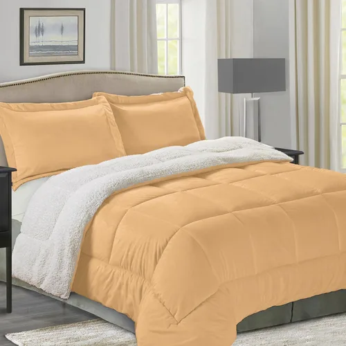 Miniatura 29 de Elegant Comfort Juego de edredón de calidad premium de peso pesado de micromink con respaldo de sherpa reversible alternativo al plumón de Negro