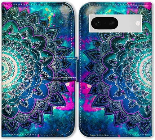 Miniatura 15 de Bcov Pixel 7a - Funda de piel con tapa y función atril para Google Pixel 7a, diseño de flores y mariposas azules Mariposa Azul Flores Rosa