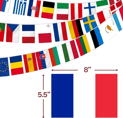 Miniatura 3 de Anley Bandera de cuerda de la Unión Europea, bandera de 28 países de la Unión Europea, decoración para gran inauguración, bar deportivo, eventos