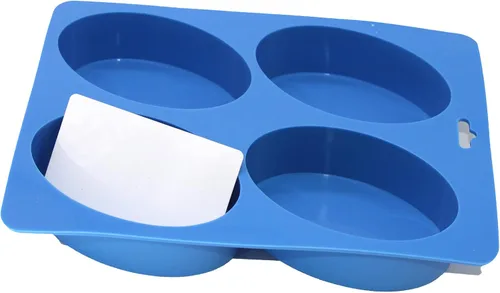 Miniatura 6 de X-Haibei Barra de loción de jabón básica ovalada grande para suministros caseros, 4 cavidades, 4.5 onzas por celda, acabado brillante, resistente