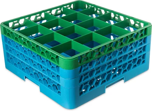 Miniatura 20 de Carlisle FoodService Products RG9-214 OptiClean Estante de vidrio con 9 compartimentos con 2 extensores, 7.12 pulgadas, polipropileno, azul