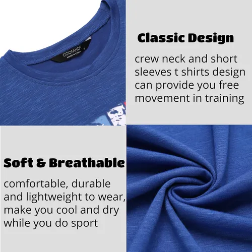 Miniatura 5 de COOFANDY Men 2 Pack Muscle Workout T Shirt Gym Bodybuilding Short Sleeve Tee Top