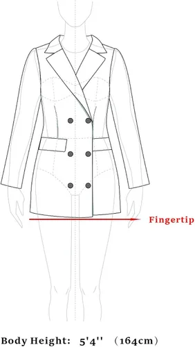 Miniatura 7 de Allegra K - Gabardina larga de invierno con cuello Peter Pan y botonadura doble para mujer