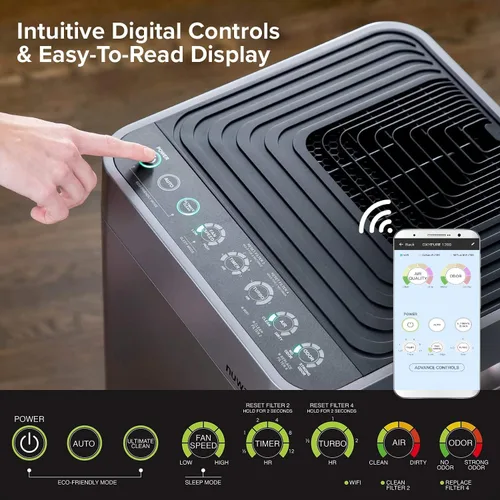Miniatura 8 de Nuwave OxyPure - Purificadores de aire ultra limpios para habitaciones extra grandes, oficina, sistema de filtración de 5 etapas con 4 filtros HEPA