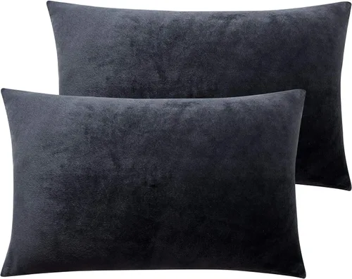 Miniatura 88 de NTBAY - Fundas de almohada de terciopelo con cierre para niños pequeños, 2 unidades, acogedoras, de lujo, de franela y felpa, para viajes, 33 x 46