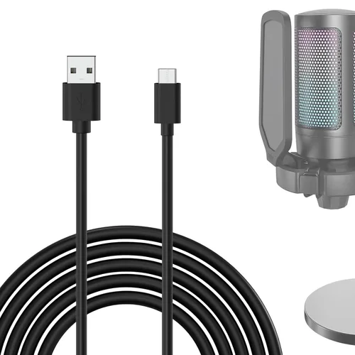GEEKRIA for Creators - Cable de micrófono USB A a tipo C de 10 pies / 3 M, compatible con Fifine AmpliGame A6, HyperX QuadCast S, SoloCast, Logitech