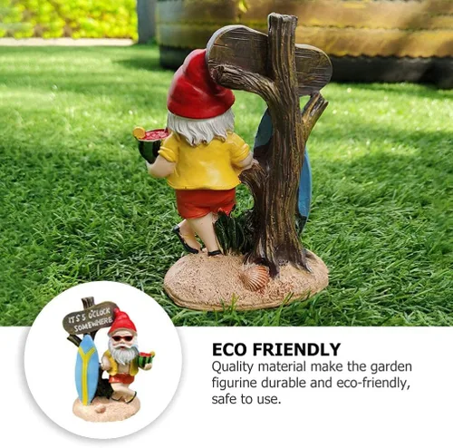 Miniatura 3 de Estatua divertida de gnomos de jardín para exteriores, decoración de resina de las 5 en punto, resistente a la intemperie, regalo de humor