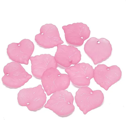 Miniatura 26 de Craftdady Dijes de cuentas de hojas de arce transparentes, colgantes colgantes de adorno para colgar, bonitos dijes para collares, pulseras