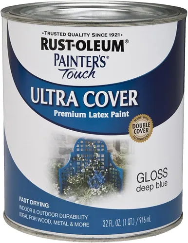 Miniatura 25 de Rust-Oleum Brush On Paint 224430T Painter's Touch - Pintura de látex, cuarto de galón, imprimación blanca plana acrílica, 32 onzas líquidas